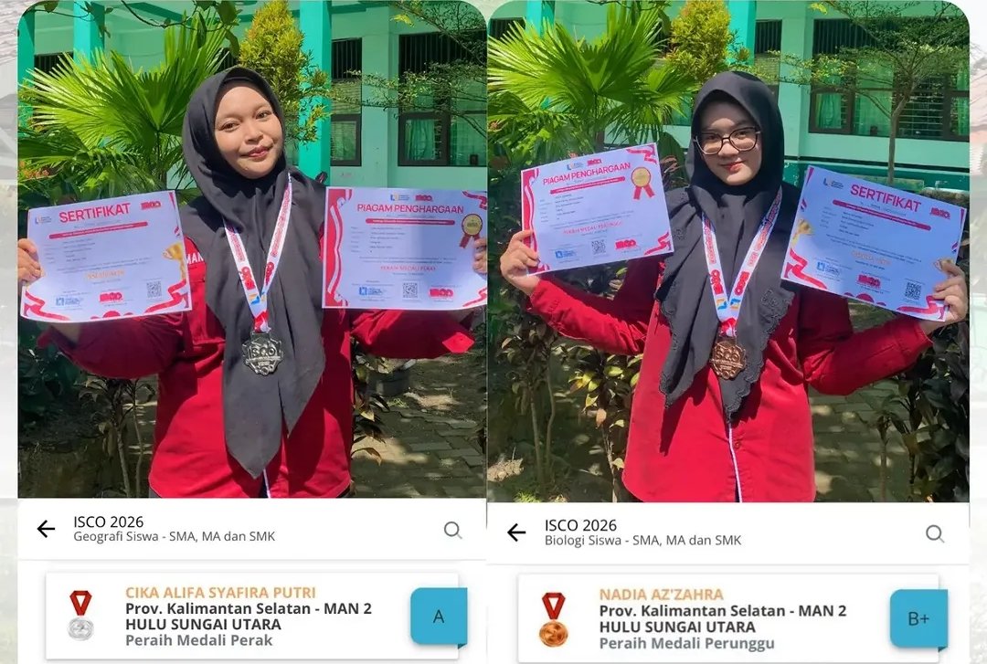 Membanggakan! Dua Siswa MAN 2 HSU Raih Prestasi Gemilang di Indonesia Science Competition (ISCO) Tingkat Nasional